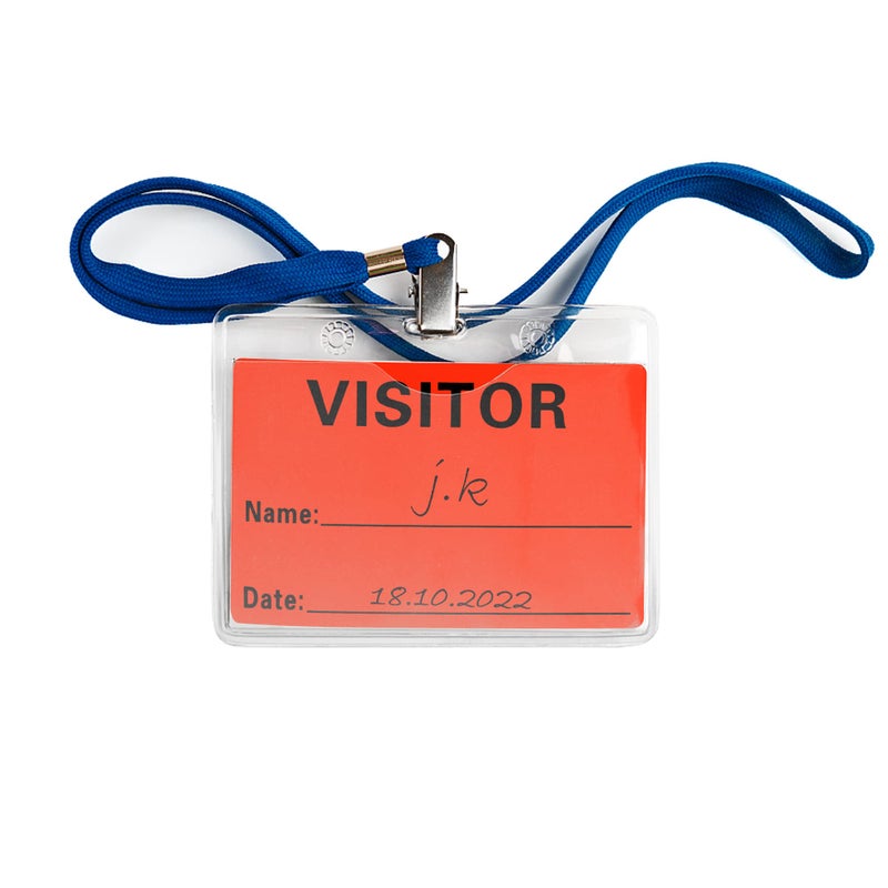Hybsk Visitor Pass Stickers Fluorescent Red Visitor Name Identification Labels 2 x 3 inch Stickers 300 Labels Per Roll Fluorescent Red - Image 5